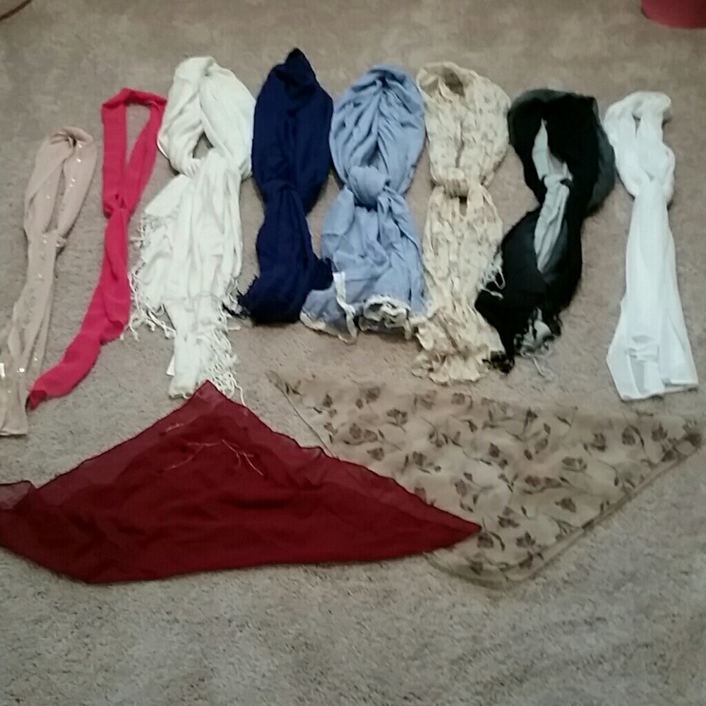 Multiple (10) scarves